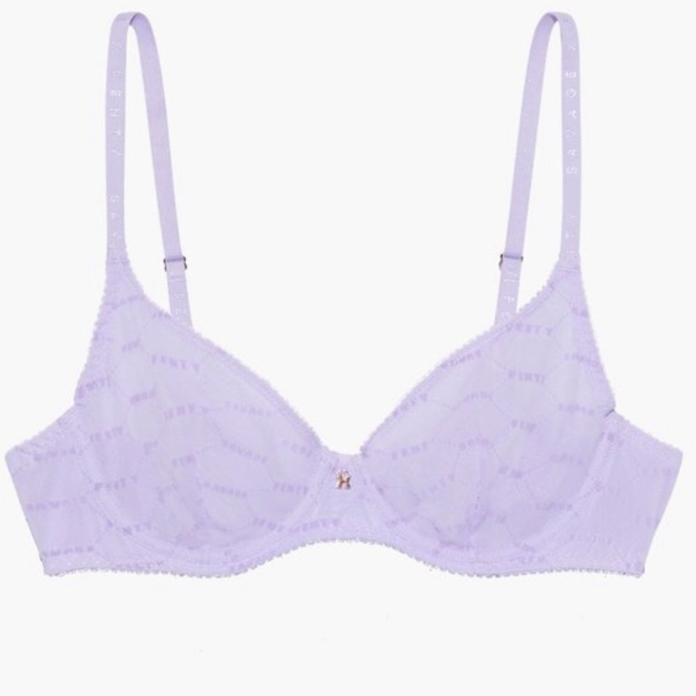 Flocked Logo Unlined Bra